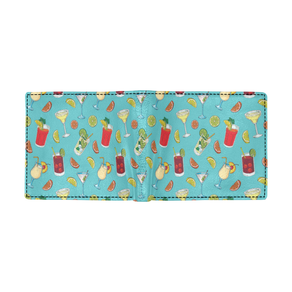 Cocktail Pattern Print Design 05 Men's ID Card Wallet