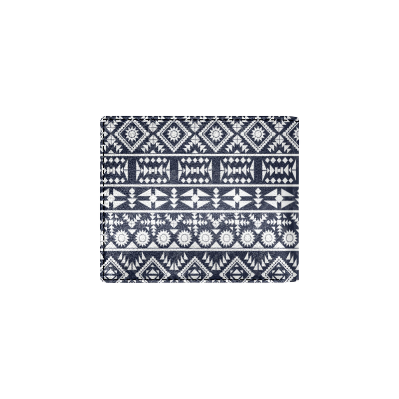 Blue White Tribal Aztec Men's ID Card Wallet