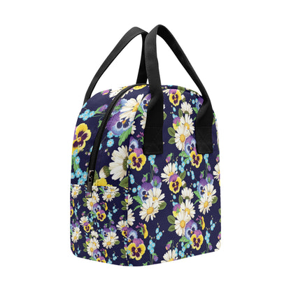 Pansy Pattern Print Design PS03 Insulated Lunch Bag