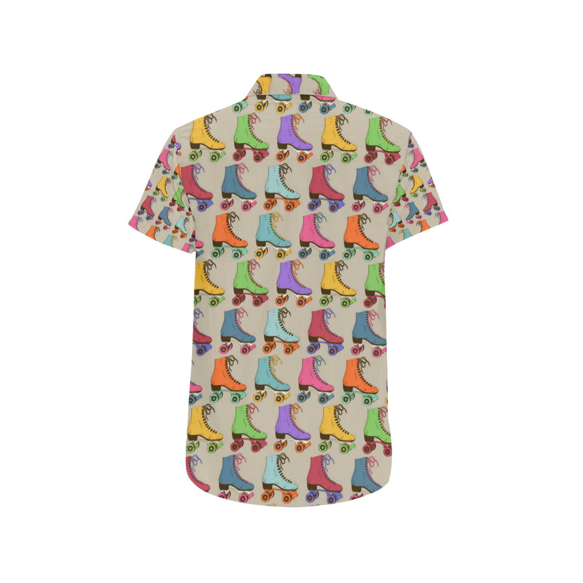 Roller skate Pattern Print Design A01 Men's Short Sleeve Button Up Shirt
