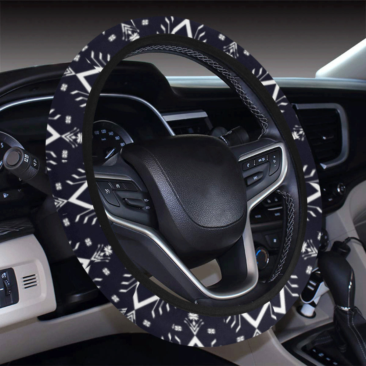 Indians Tribal Aztec Steering Wheel Cover with Elastic Edge