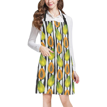 Papaya Pattern Print Design PP01 Apron with Pocket