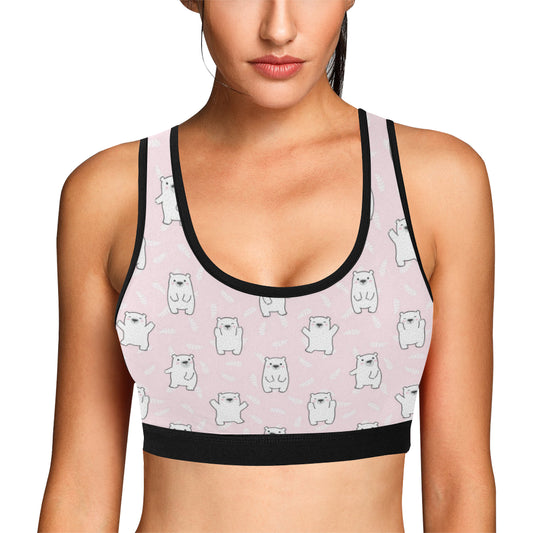 Polar Bear Pattern Print Design PB09 Sports Bra