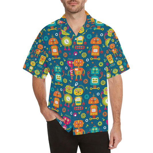 Robot Pattern Print Design A04 Men's Hawaiian Shirt