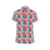 lotus Boho Pattern Print Design LO02 Men's Short Sleeve Button Up Shirt