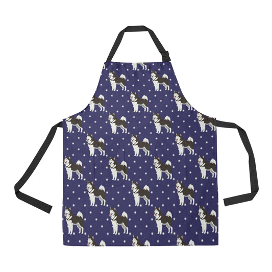 Alaskan Malamute Pattern Print Design 04 Apron with Pocket
