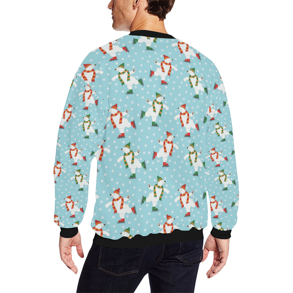 Polar Bear Pattern Print Design PB07 Men Long Sleeve Sweatshirt