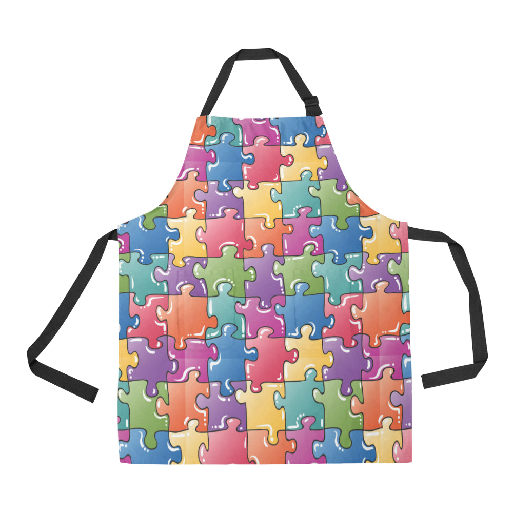 Puzzle Pattern Print Design A05 Apron with Pocket
