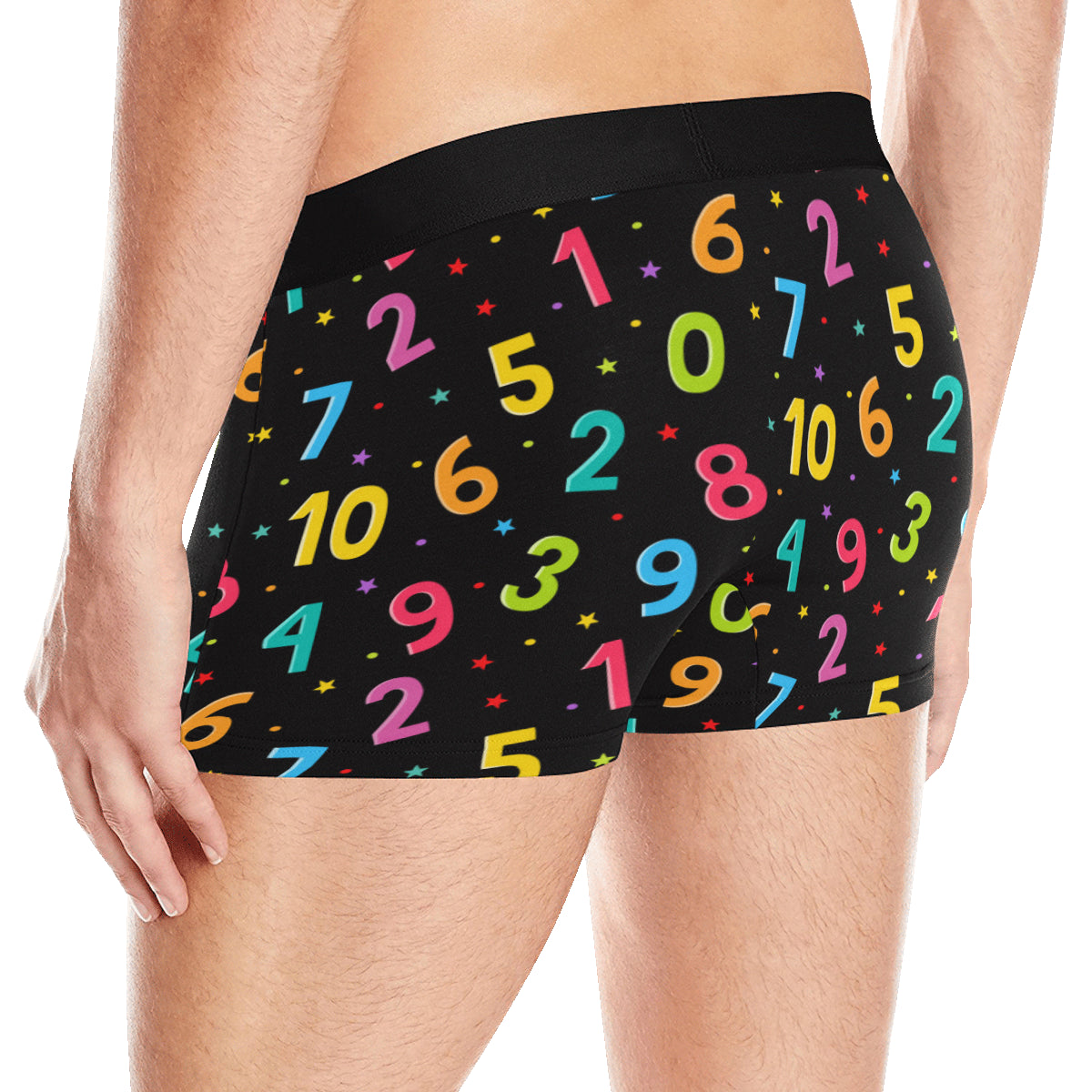 Number Pattern Print Design A04 Men's Boxer Briefs