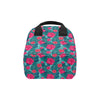 Red Hibiscus Pattern Print Design HB017 Insulated Lunch Bag