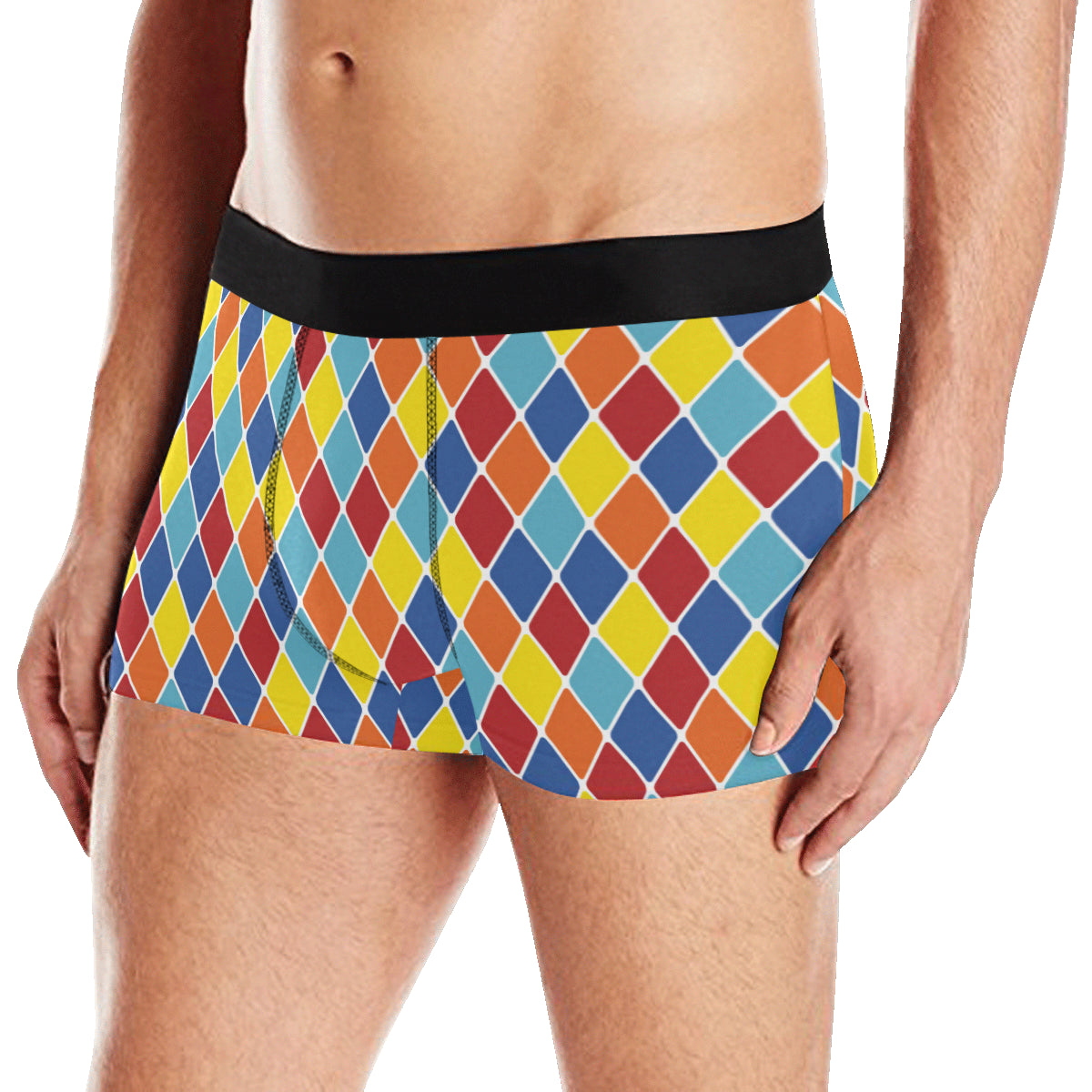 Harlequin Pattern Print Design 01 Men's Boxer Briefs