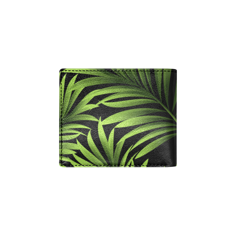 Green Neon Tropical Palm Leaves Men's ID Card Wallet