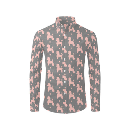 Poodle Pattern Print Design A02 Men's Long Sleeve Shirt