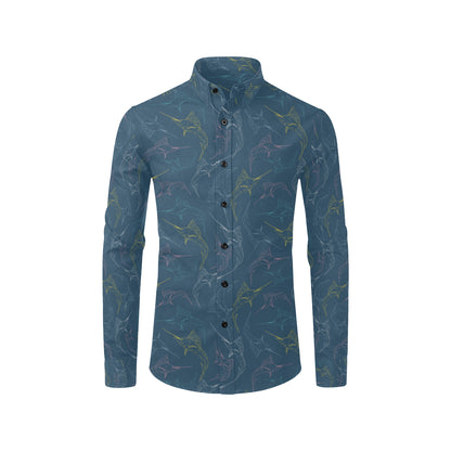 Swordfish Pattern Print Design 02 Men's Long Sleeve Shirt