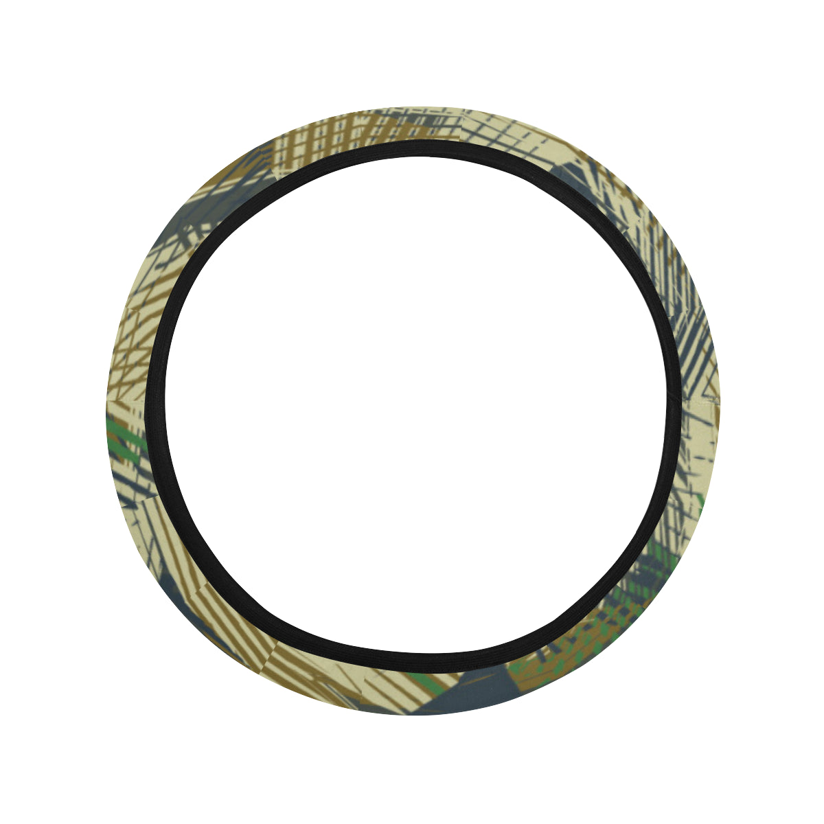 Military Camouflage Pattern Print Design 01 Steering Wheel Cover with Elastic Edge