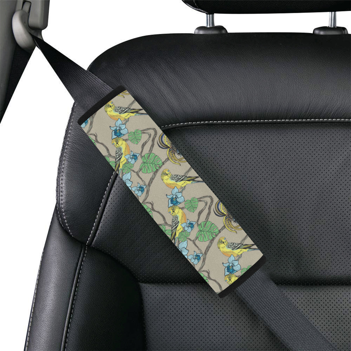 Parakeet Pattern Print Design A02 Car Seat Belt Cover
