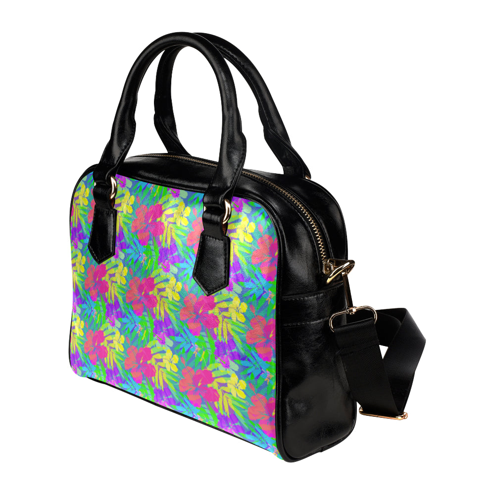 Neon Tropical Pattern Print Design A03 Shoulder Handbag