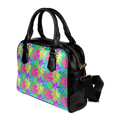 Neon Tropical Pattern Print Design A03 Shoulder Handbag