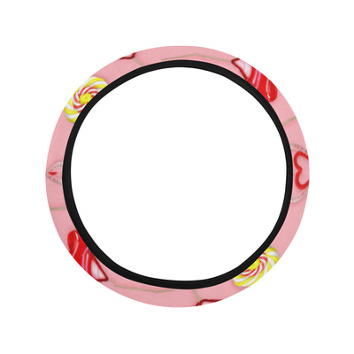 Lollipop Pattern Print Design LL05 Steering Wheel Cover with Elastic Edge