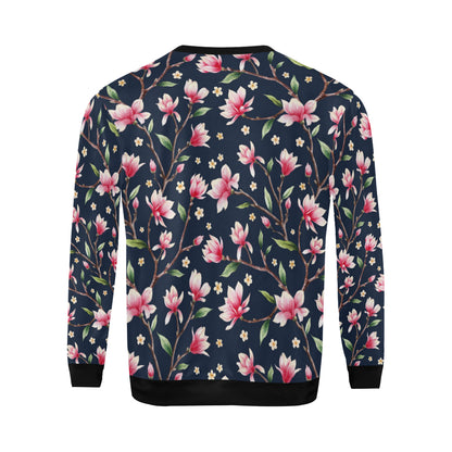 Magnolia Pattern Print Design MAG09 Men Long Sleeve Sweatshirt