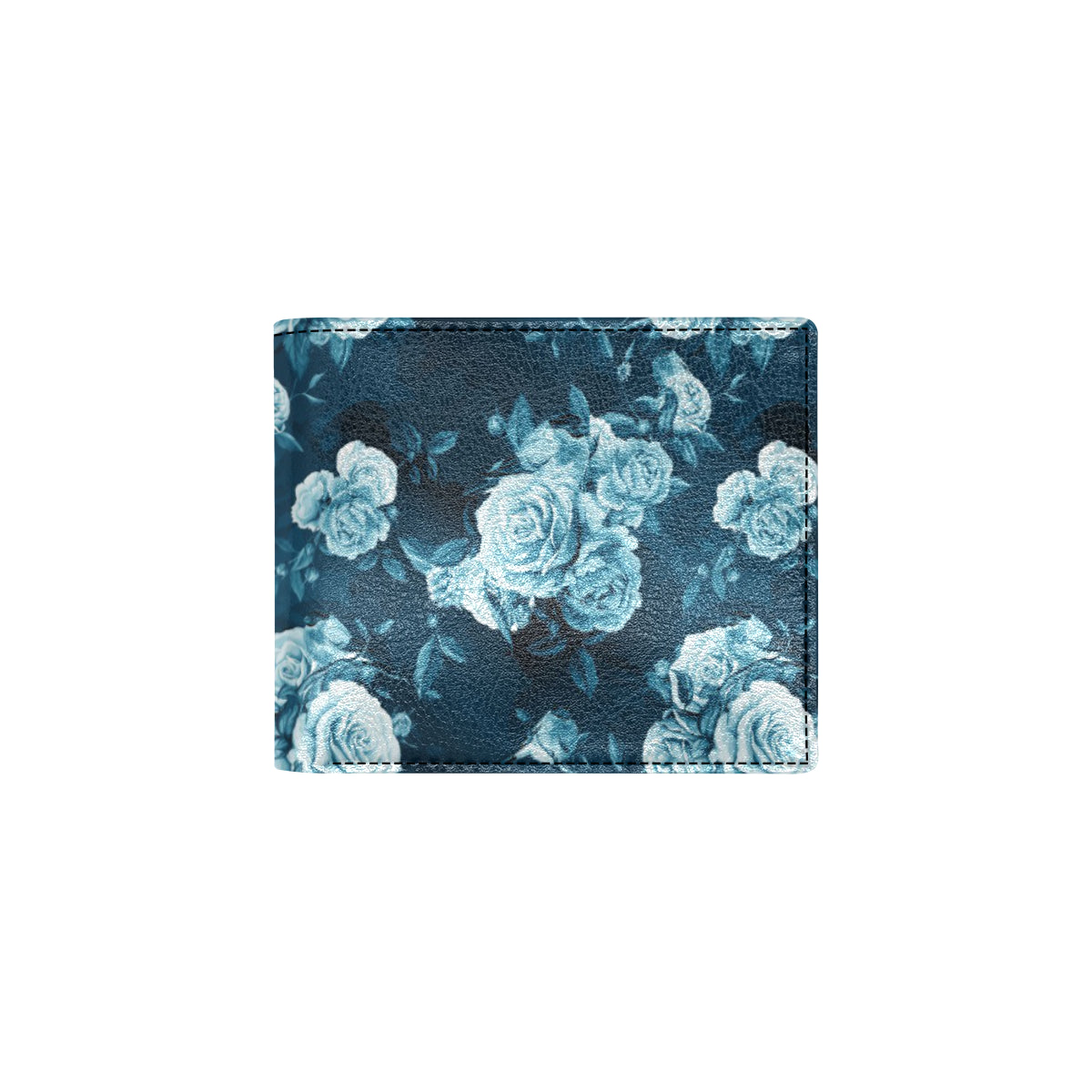 Rose Blue Pattern Print Design RO014 Men's ID Card Wallet