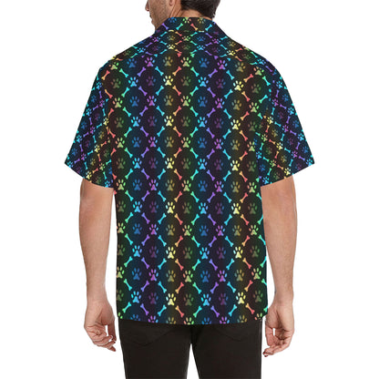 Paw Rainbow Pattern Print Design A01 Men's Hawaiian Shirt