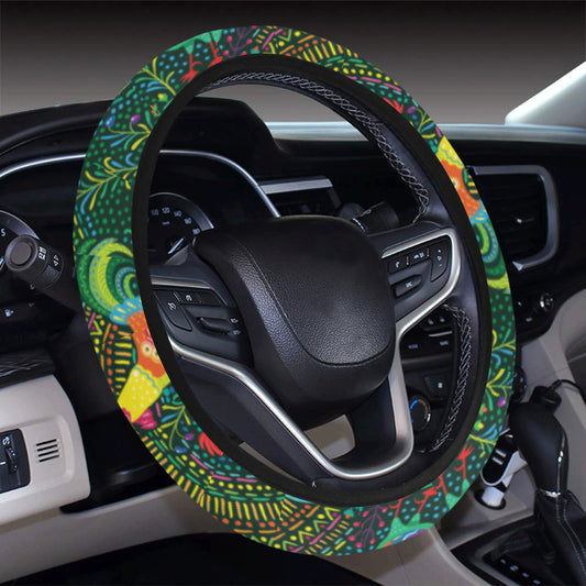 Rooster Pattern Print Design A01 Steering Wheel Cover with Elastic Edge