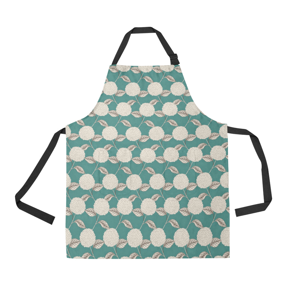 Hydrangea Pattern Print Design HD03 Apron with Pocket
