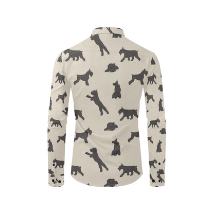Schnauzers Pattern Print Design A06 Men's Long Sleeve Shirt