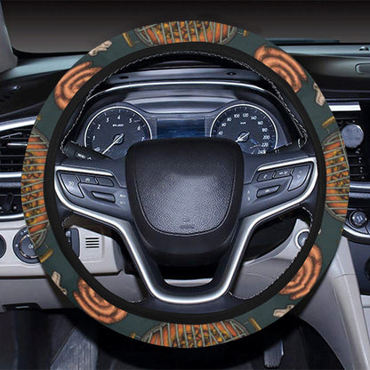 Barbecue Pattern Print Design 02 Steering Wheel Cover with Elastic Edge