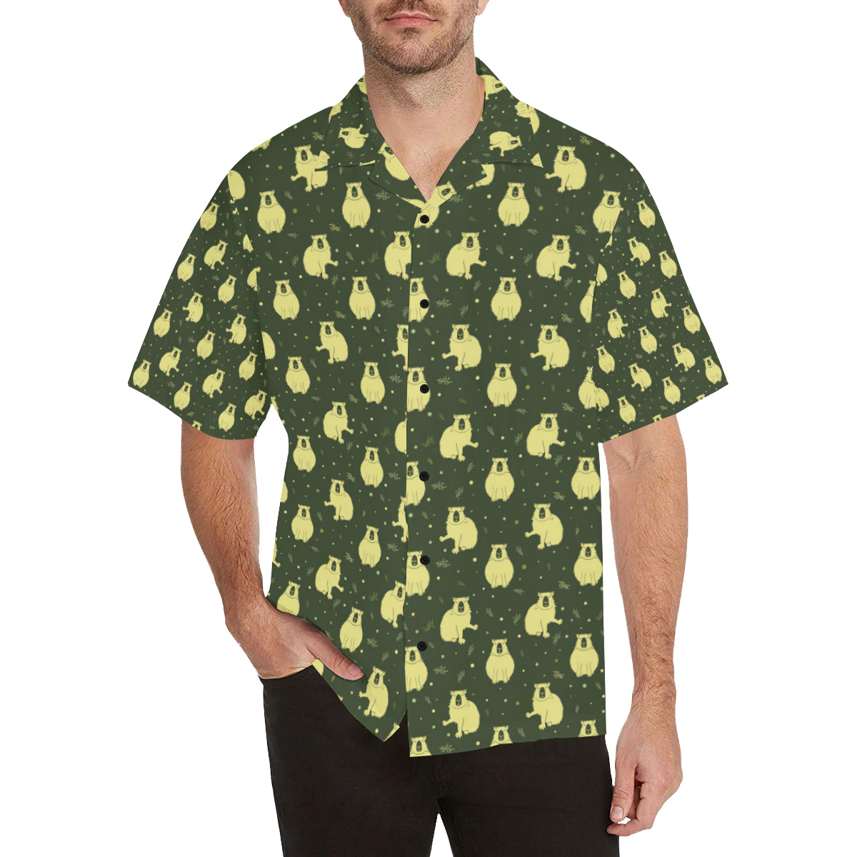 Capybara Pattern Print Design 03 Men's Hawaiian Shirt