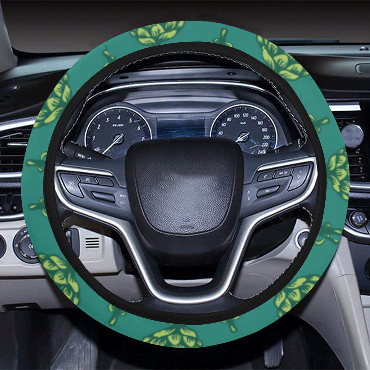 Artichoke Pattern Print Design 04 Steering Wheel Cover with Elastic Edge