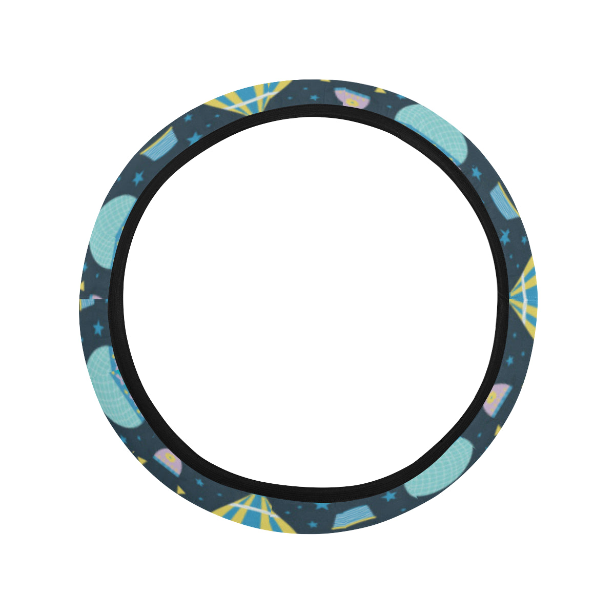 Ballon Pattern Print Design 06 Steering Wheel Cover with Elastic Edge