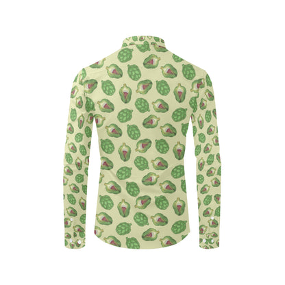 Artichoke Pattern Print Design 03 Men's Long Sleeve Shirt