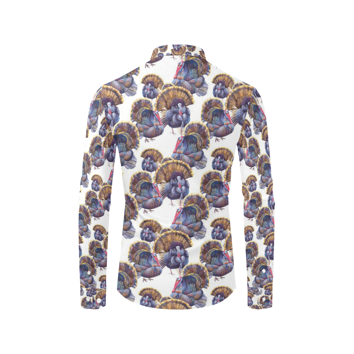 Turkey Pattern Print Design 01 Men's Long Sleeve Shirt