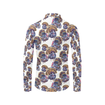 Turkey Pattern Print Design 01 Men's Long Sleeve Shirt