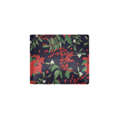 Poinsettia Pattern Print Design POT02 Men's ID Card Wallet