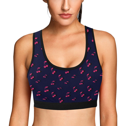 Cherry Pattern Print Design 02 Sports Bra