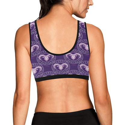 Aries Zodiac Pattern Print Design 02 Sports Bra