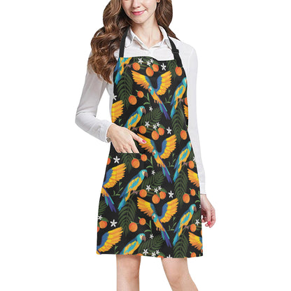 Macaw Pattern Print Design 03 Apron with Pocket