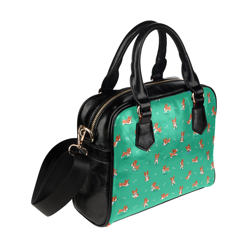 Basenji Pattern Print Design 02 Shoulder Handbag