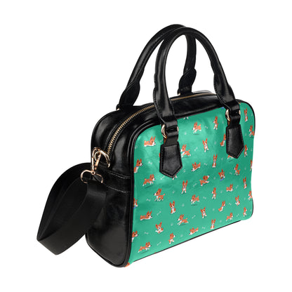 Basenji Pattern Print Design 02 Shoulder Handbag
