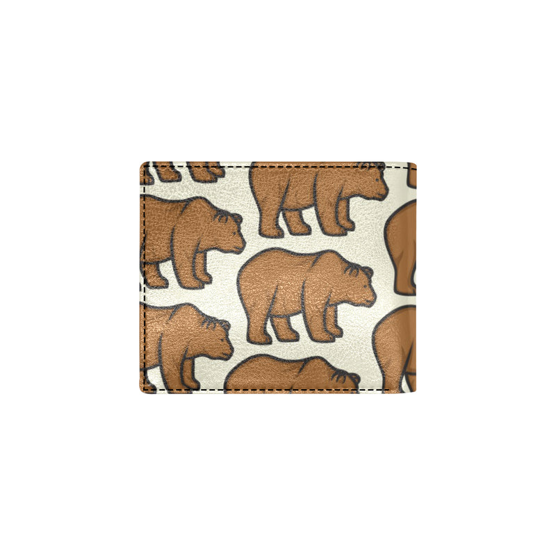 Bear Pattern Print Design BE05 Men's ID Card Wallet