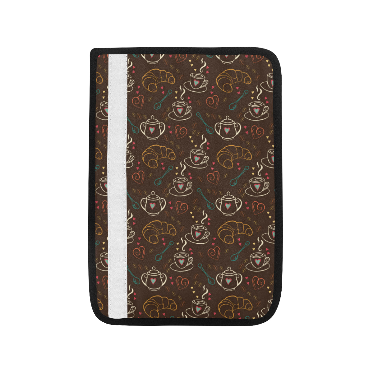 Coffee Pattern Print Design 06 Car Seat Belt Cover