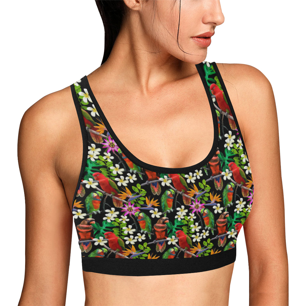 Parrot Design Print Sports Bra