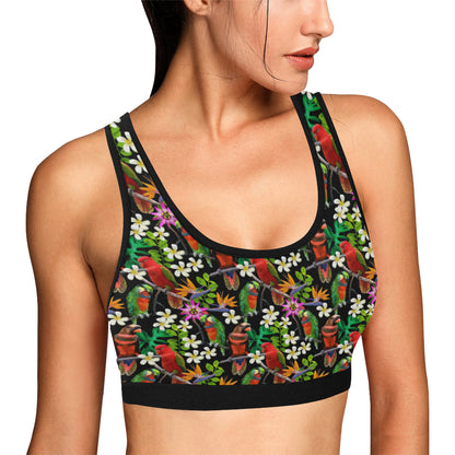 Parrot Design Print Sports Bra
