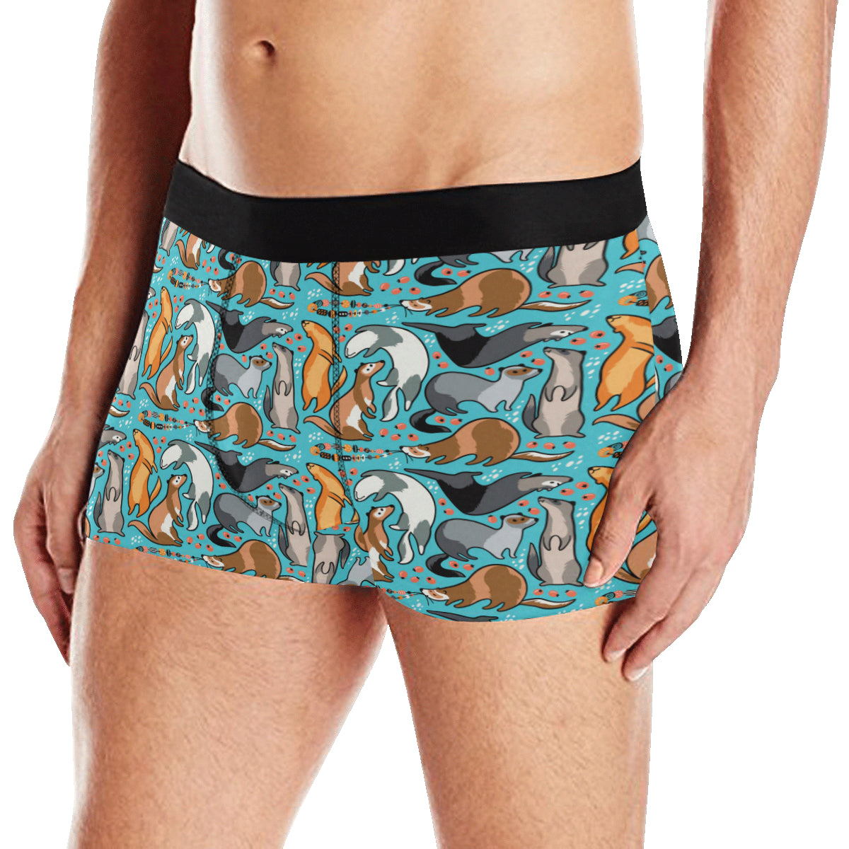 Ferret Pattern Print Design 03 Men's Boxer Briefs