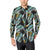 Gold Glitter Cyan Tropical Palm Leaves Men's Long Sleeve Shirt