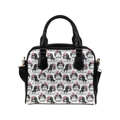 Japanese Chin Pattern Print Design 01 Shoulder Handbag