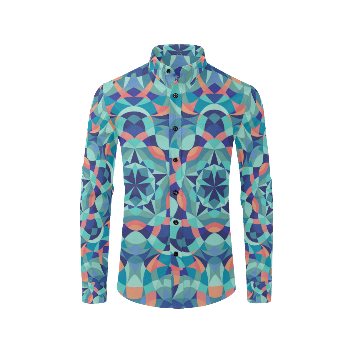 Kaleidoscope Pattern Print Design 03 Men's Long Sleeve Shirt